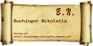 Buchinger Nikoletta névjegykártya